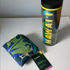 Starbucks Hawaii tote and cup
